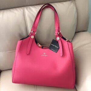 NWT🖤NANETTE LEPORE MARLOWE FUCHSIA VEGAN LEATHER HOBO SHOULDER BAG ~ STUNNING!